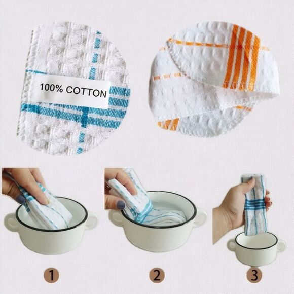 Super Absorbent Cotton Reuseable Lint Free Cleaning Rags 12 Pack Multi - Picture 5 of 6